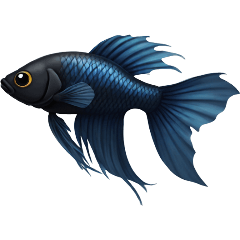 Black beta fish emoji