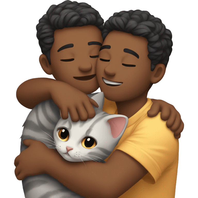  gay couple hug cat emoji