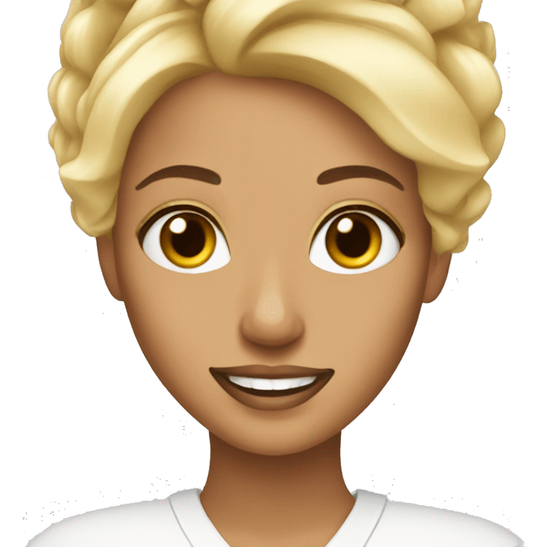 Blonde and tan nail tech emoji