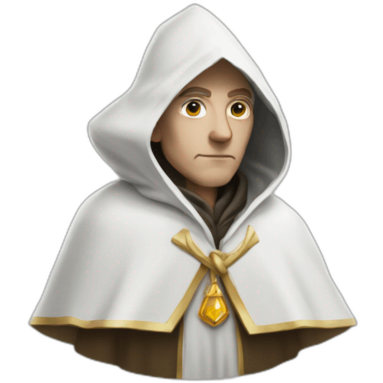 White robed wizard in triangular hood emoji