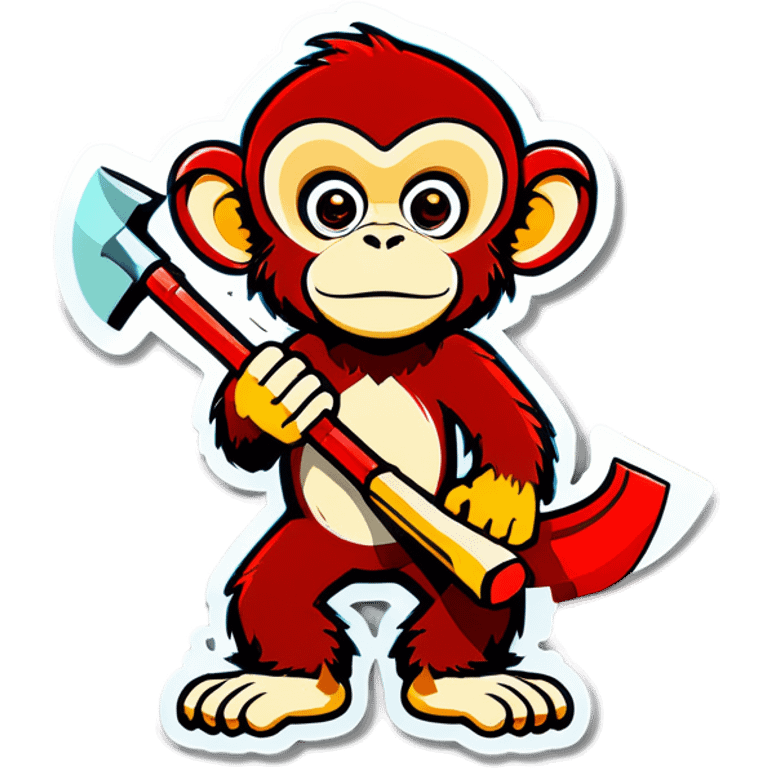 Monkey with pickaxe emoji