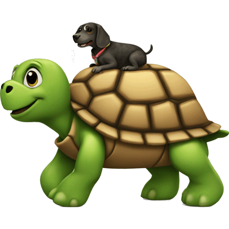 Turtle ride a dog emoji