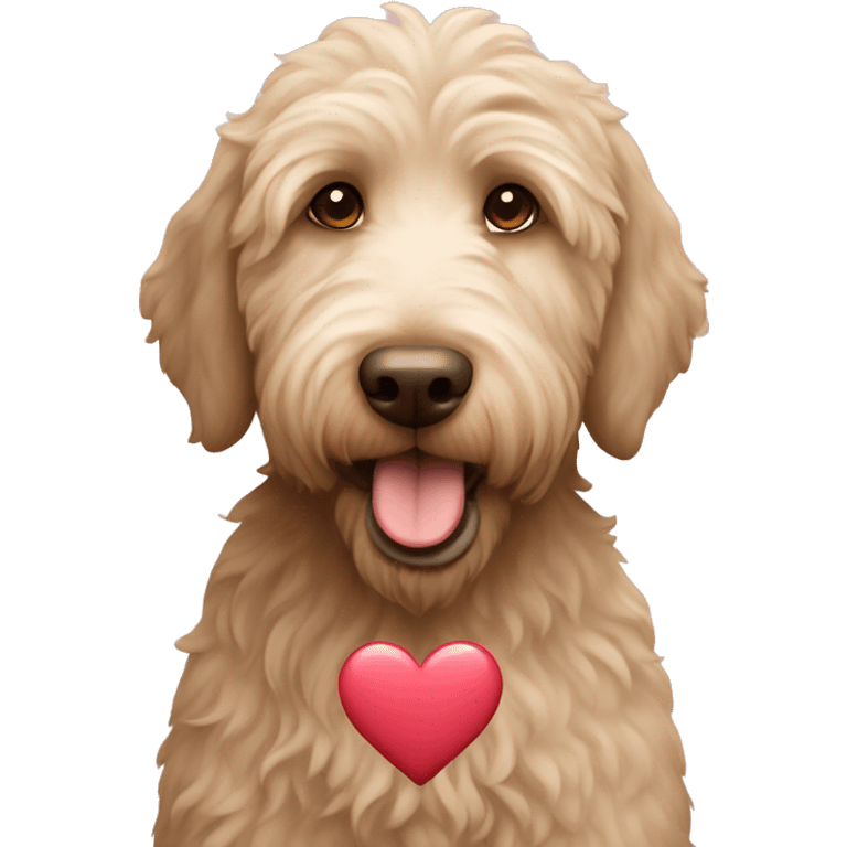 Labradoodle with a heart emoji