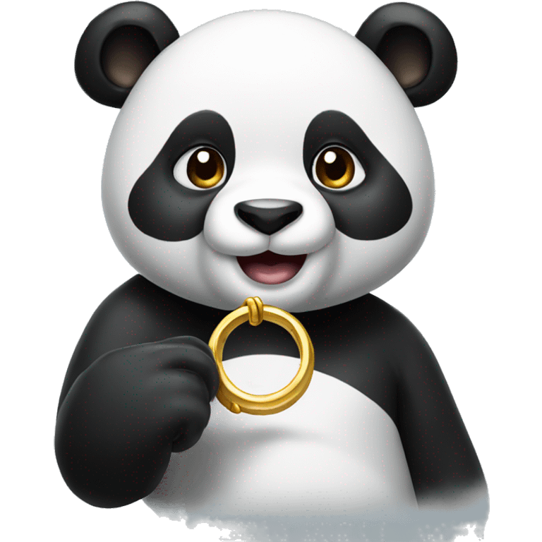 Panda wearing ring  emoji