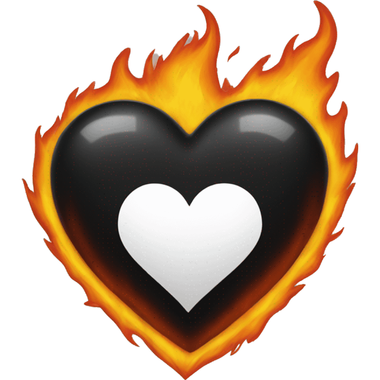 Black heart on fire emoji