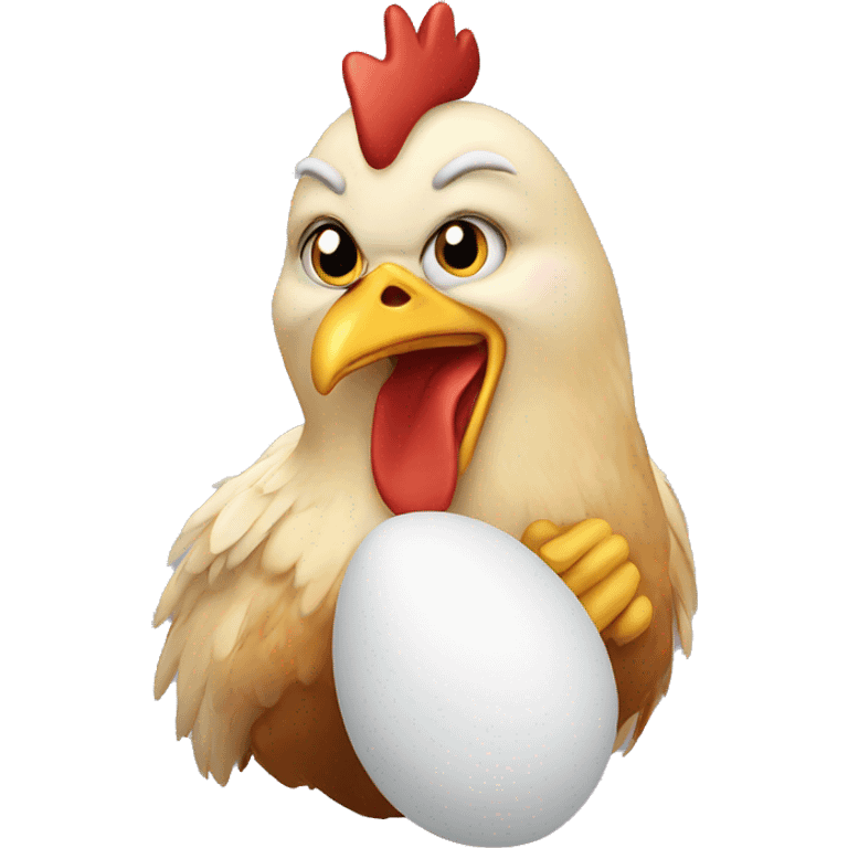 Chicken holding an egg emoji