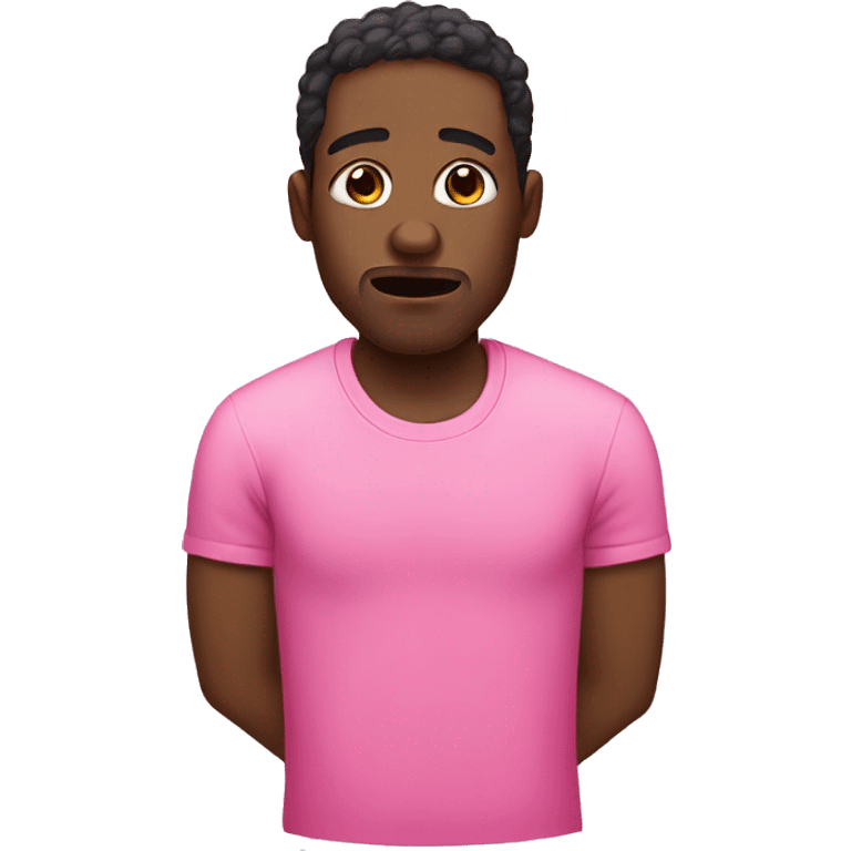 crying black man with a pink shirt emoji