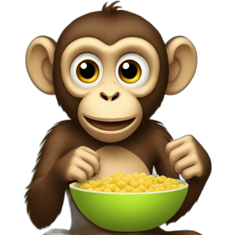 Monkey-eating emoji