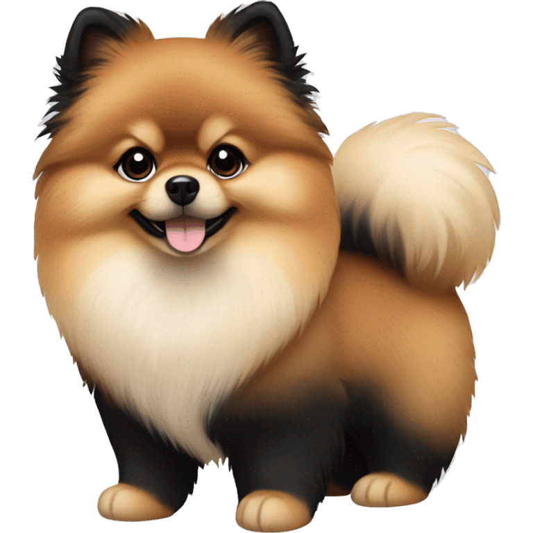 Teddy bear Pomeranian black and tan emoji