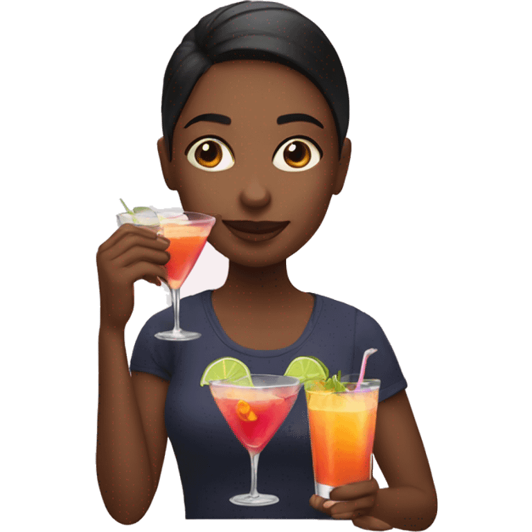 Girl drinking cocktails  emoji