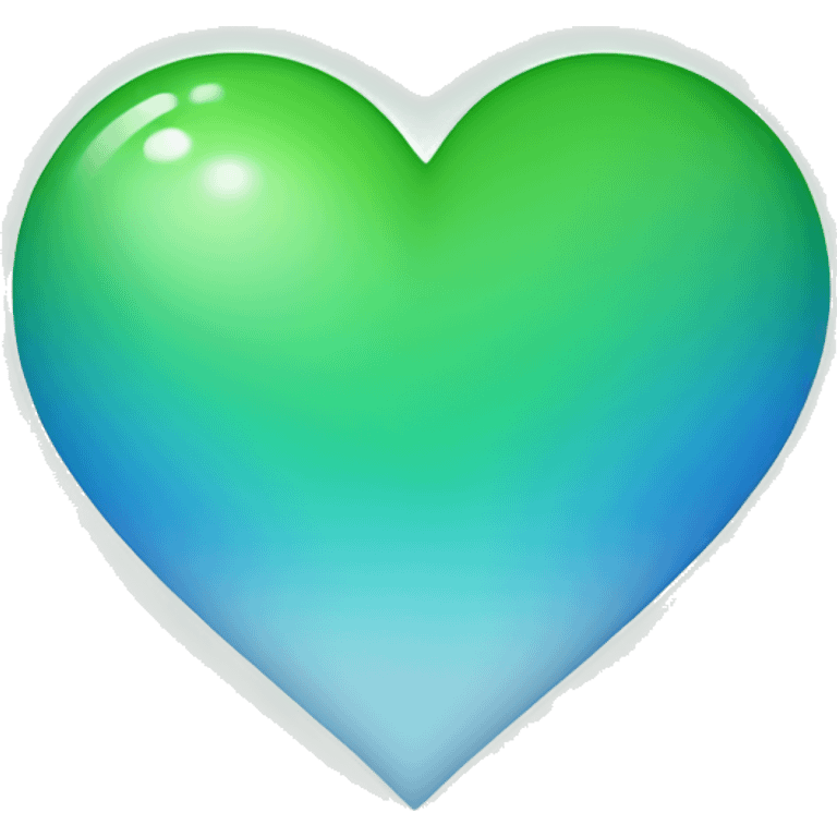 A heart that’s gradient of green to white to blue emoji