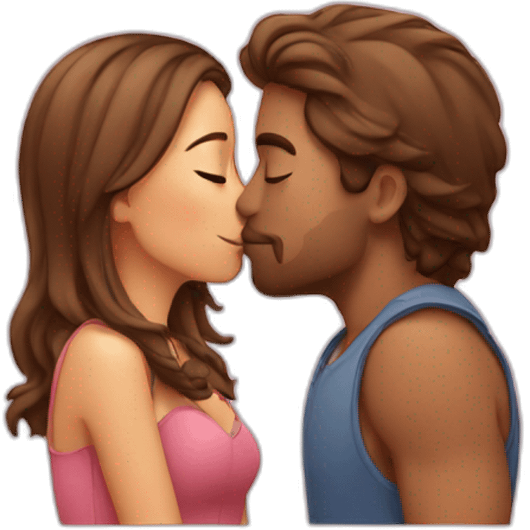 Couple kissing cute emoji