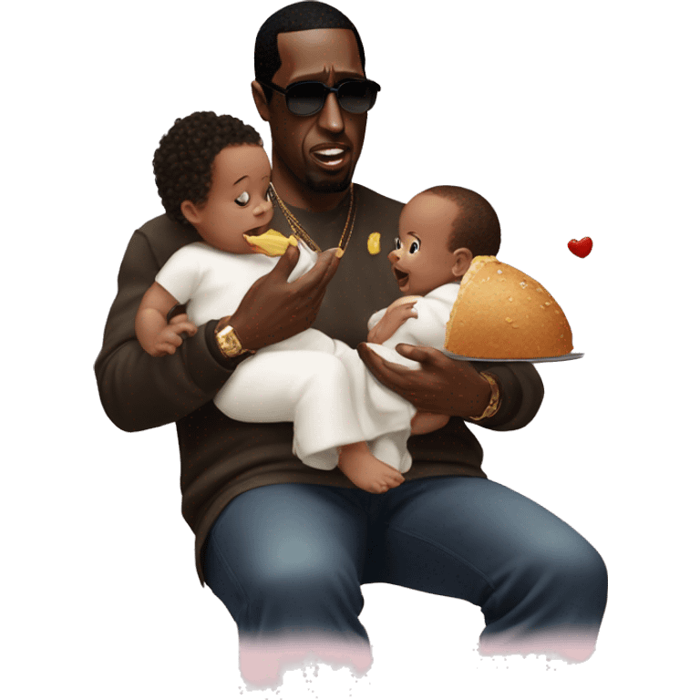 P DIDDY FEEDING A BABY emoji