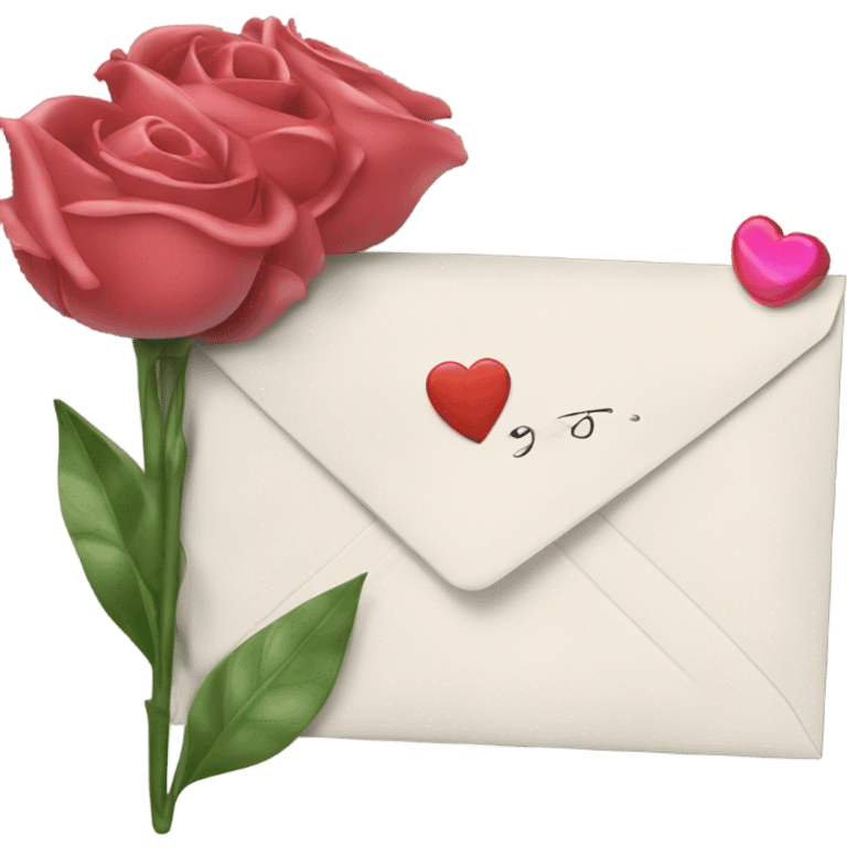 Love letter with flowers and kiss  emoji