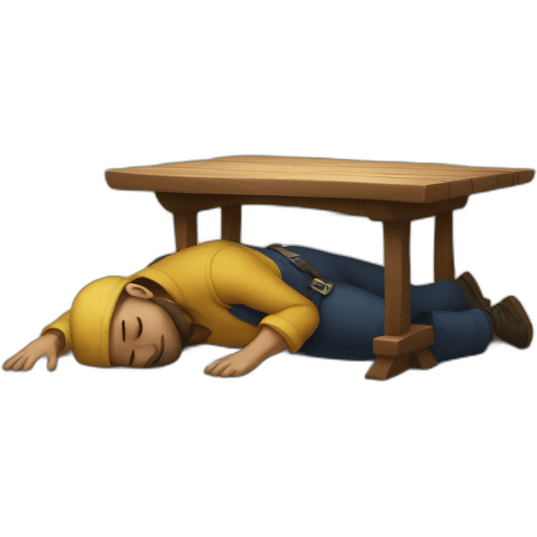 drunk bosun sleeping under a table emoji