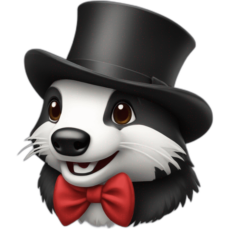 wisconsin badger top hat emoji