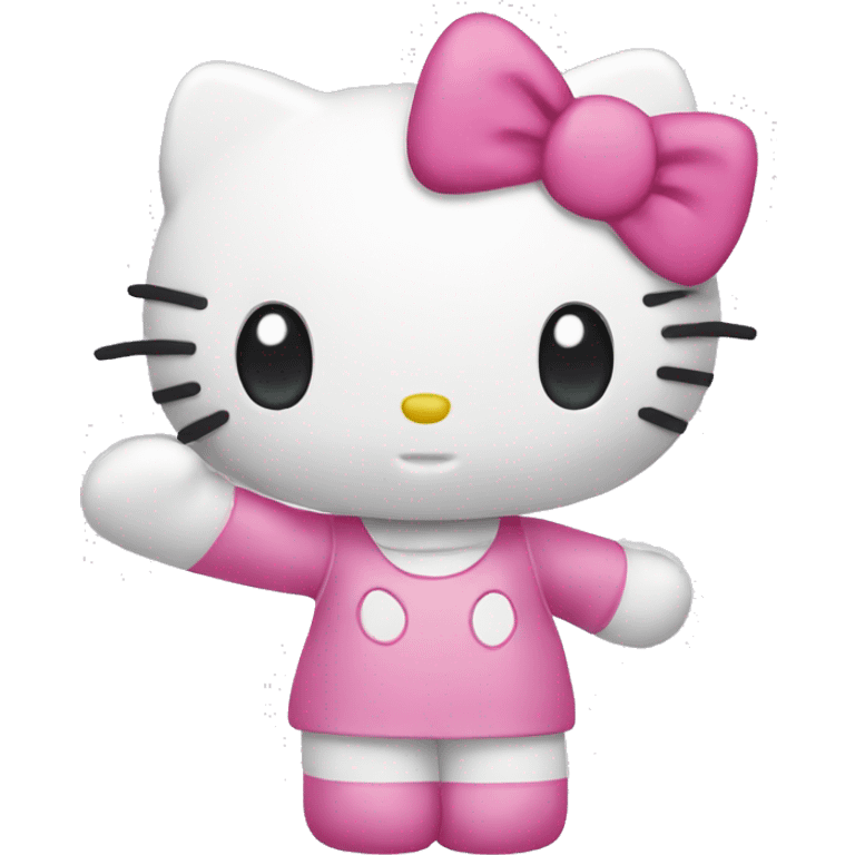 Hello kitty waving emoji