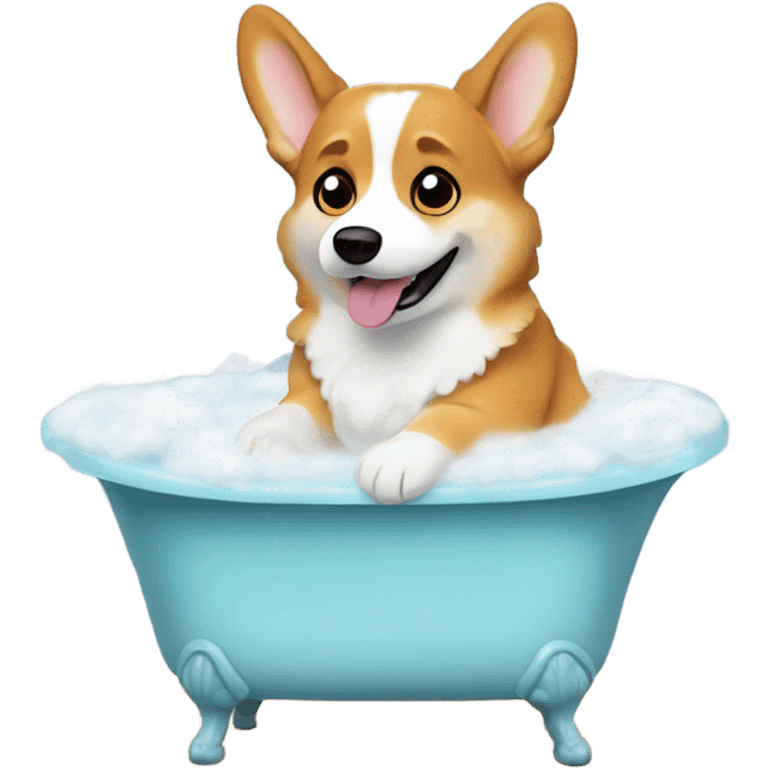 corgi in bathtub emoji