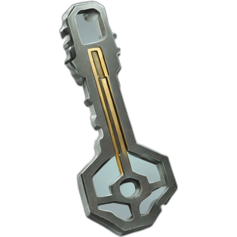 Scifi metallic key emoji