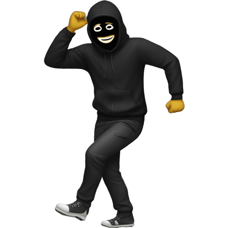 man in ski mask dancing emoji