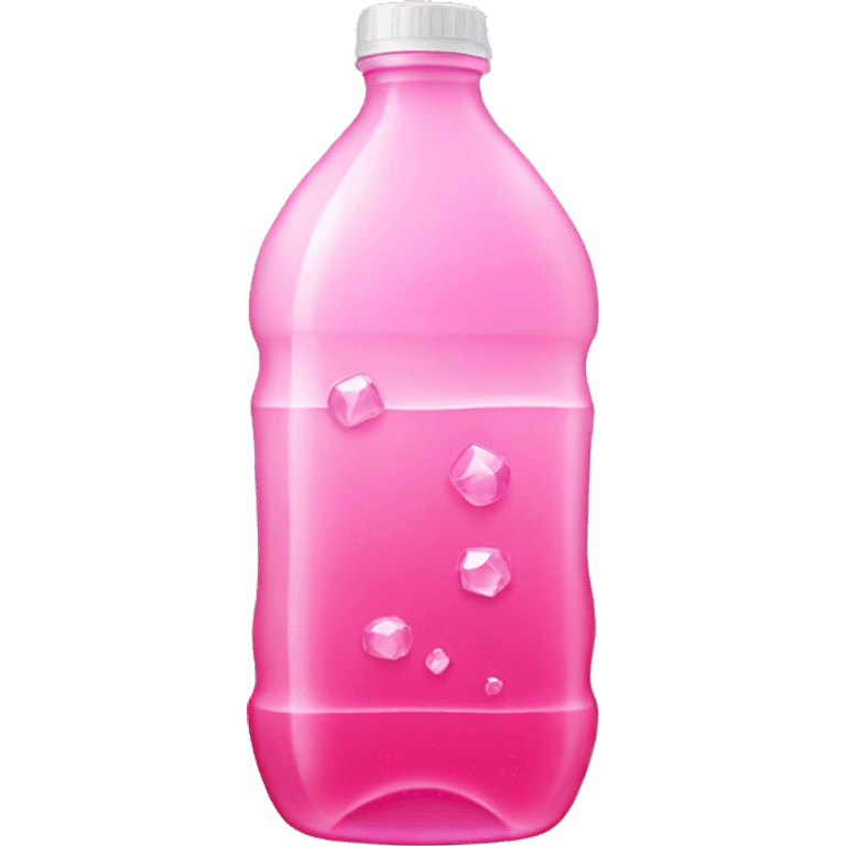 plastic bottle with crystaline pink liquid emoji