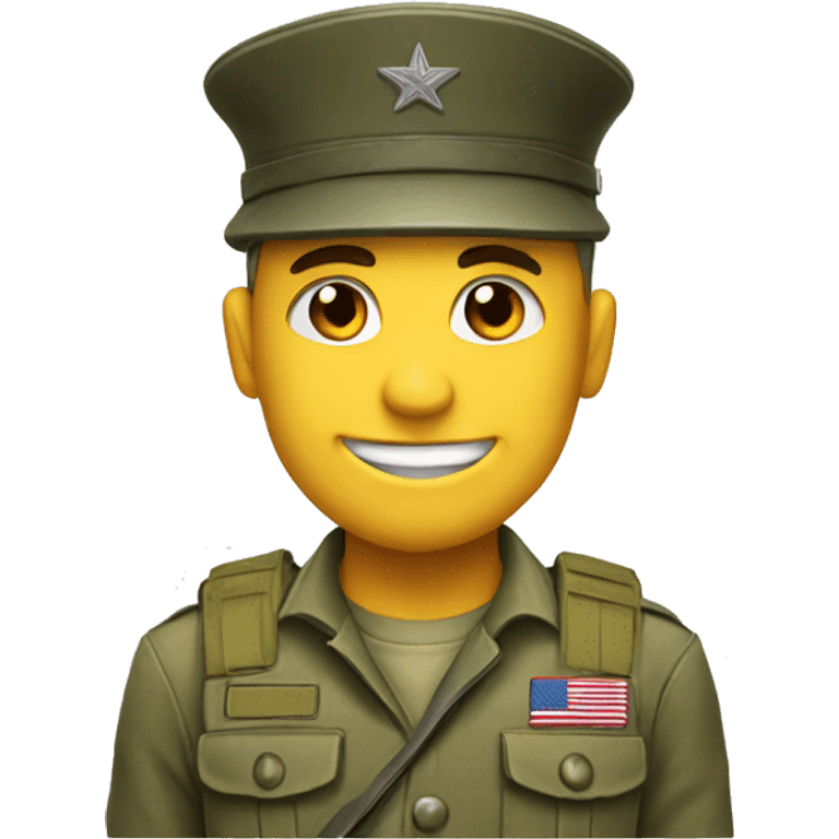 soldier with a happy face emoji