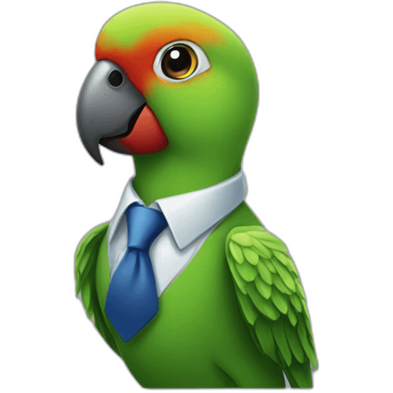 small parrot in a tie emoji