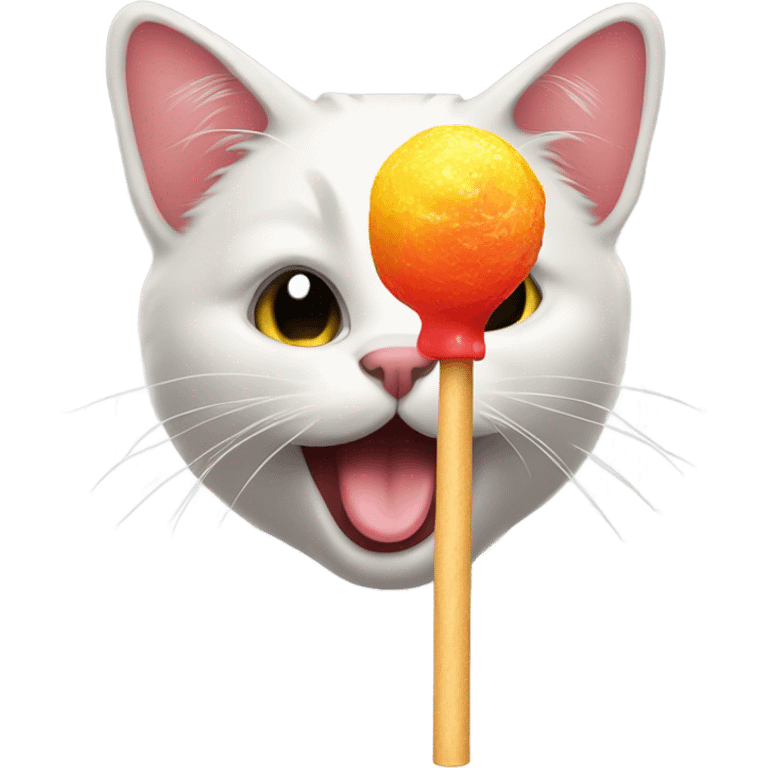 Cat licking lollipop  emoji