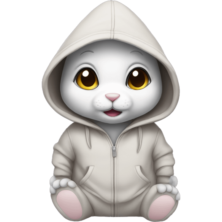 Bunny with a hoodie emoji