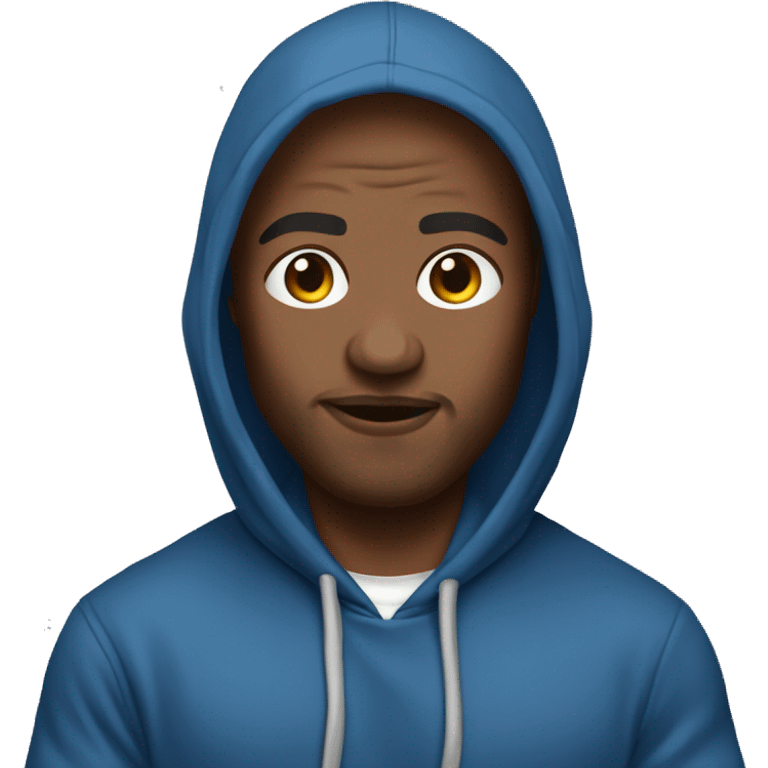 Dwayne jhonson wear a blue hoodie emoji