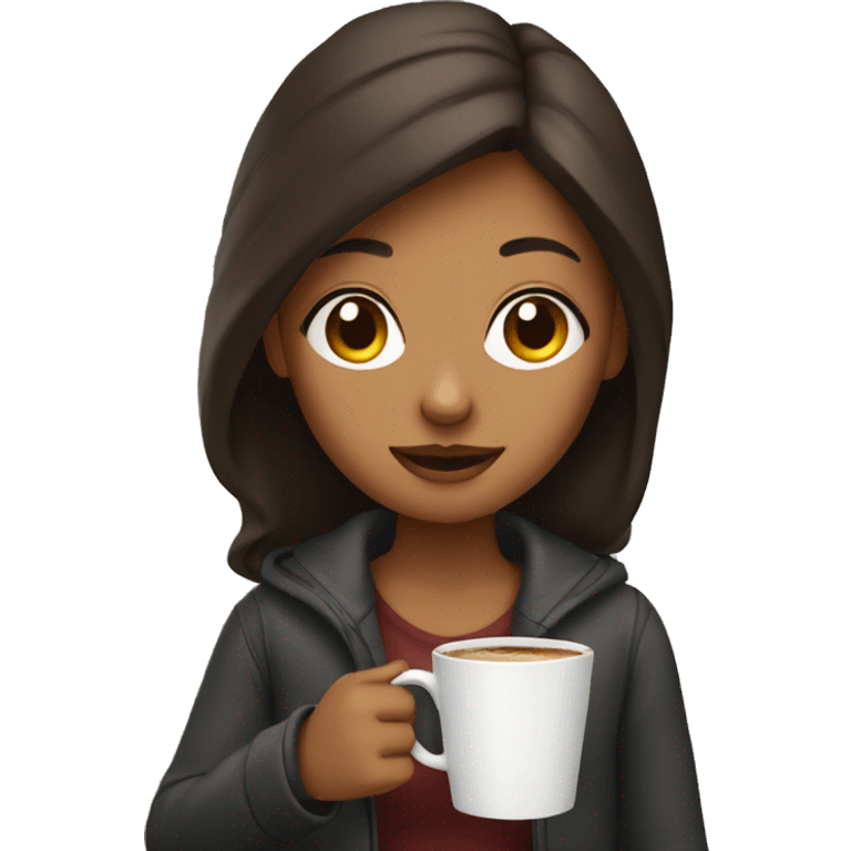 a girl with a coffee  emoji