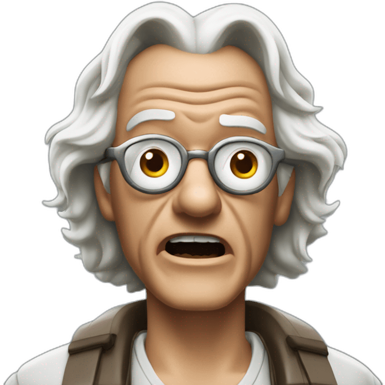 Doc brown from back to the future looking shocked and his mouth wide open. emoji