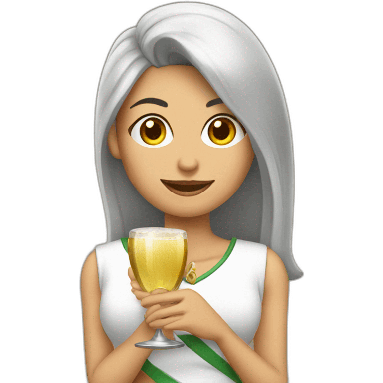 Abogada mujer con copa de champaña emoji