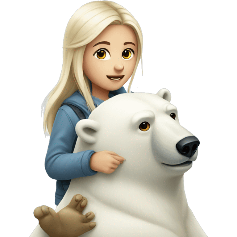 Polar bear with a girl emoji