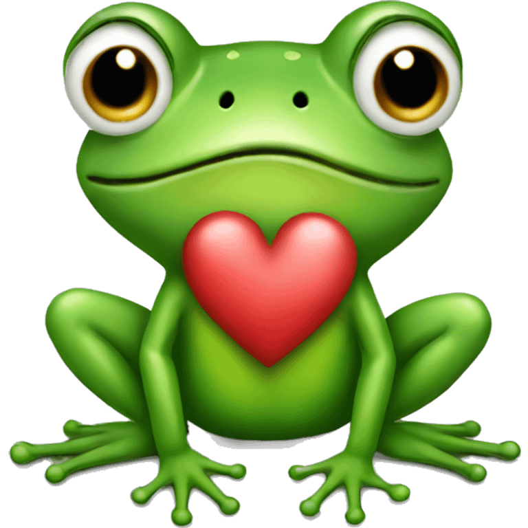 Frog with a heart emoji