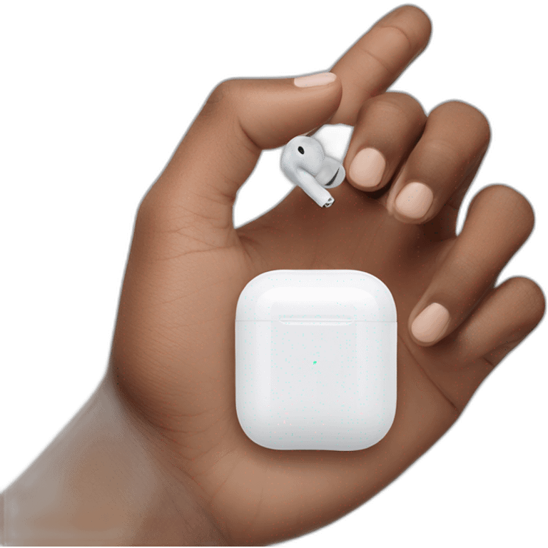 One AirPod held in hand emoji