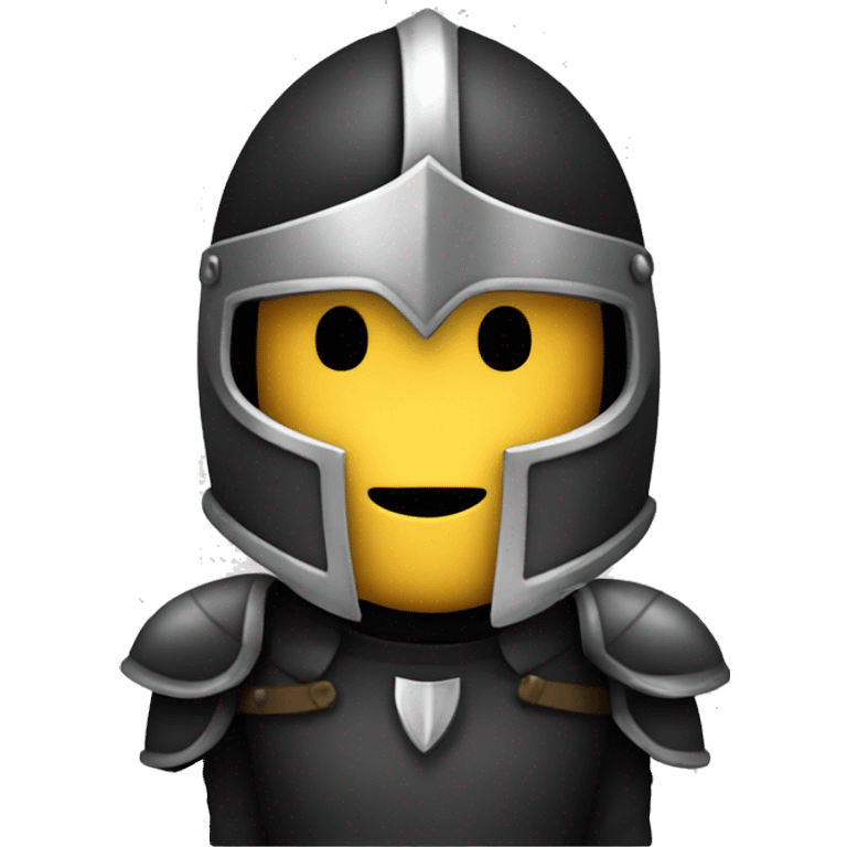 A stylish knight in a black helmet with a face and body emoji