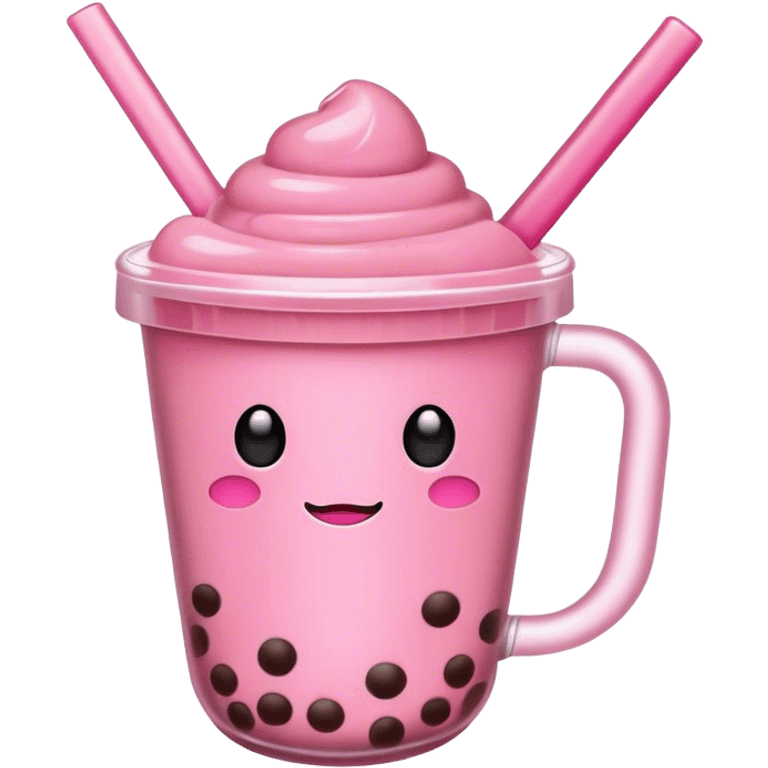 Pink boba emoji