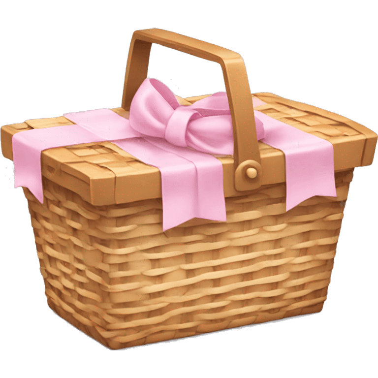 Picnic  basket in light pink bow emoji