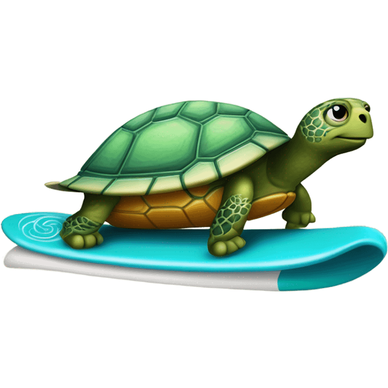 Turtle on a surfboard emoji