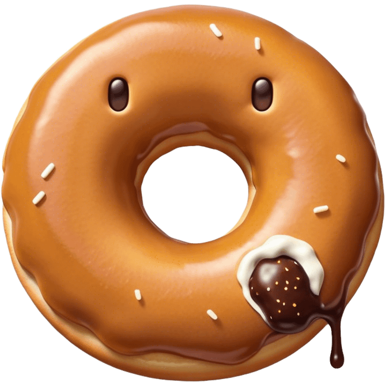 An emoji eating a doughnut emoji