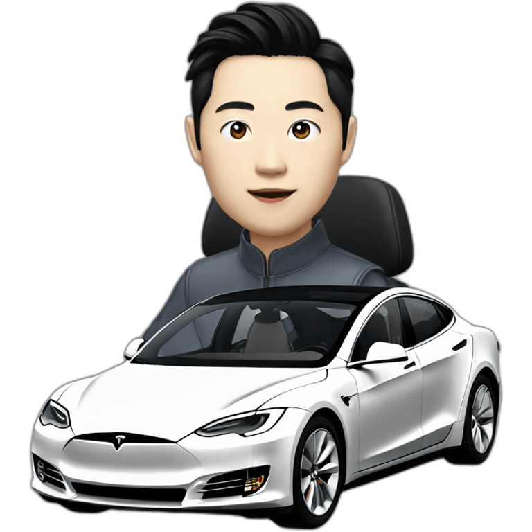 Yeun Sang-yeop driving a tesla emoji