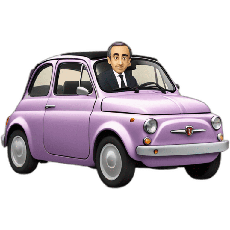 Éric Zemmour dans une Fiat 500 emoji