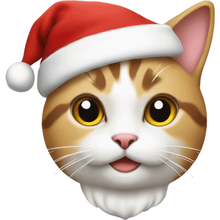 adorable cat with a santa hat emoji