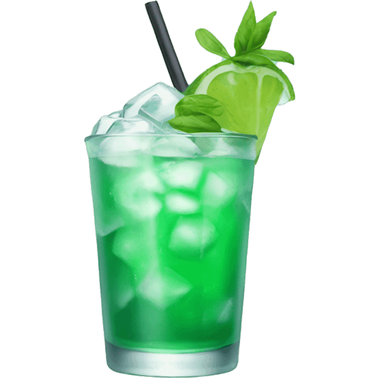 iced green drink in glass emoji