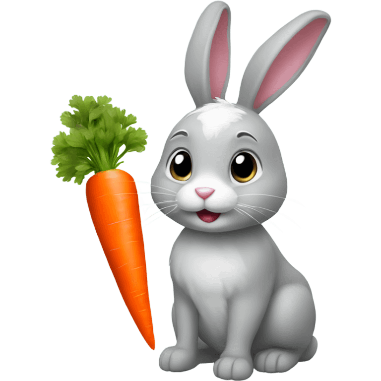 A bunny with a carrot emoji