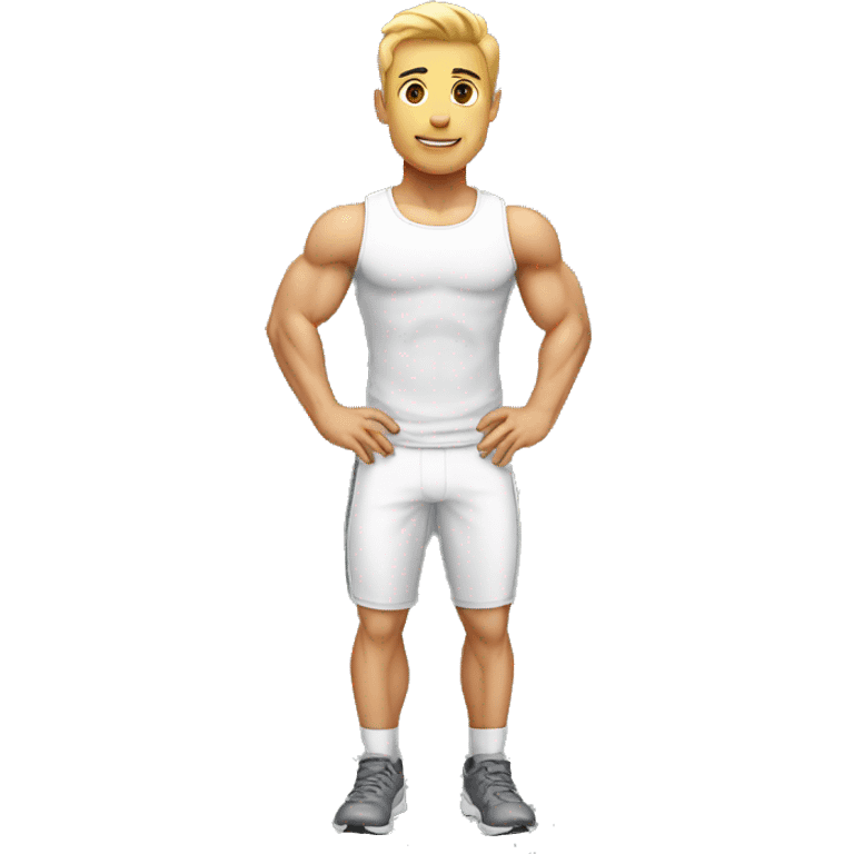 white fitness trainer muscle emoji