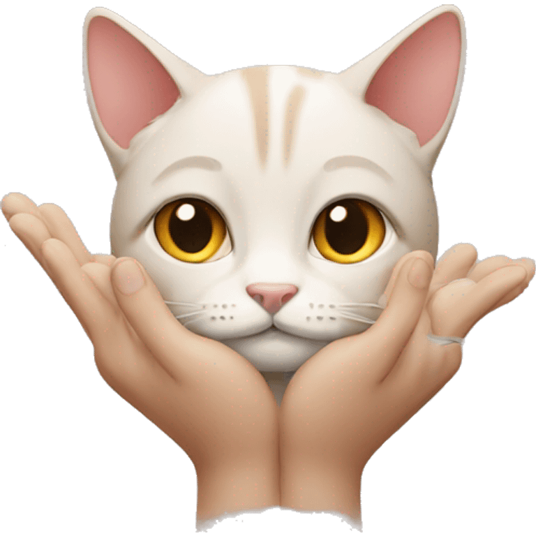 Cat with hands emoji