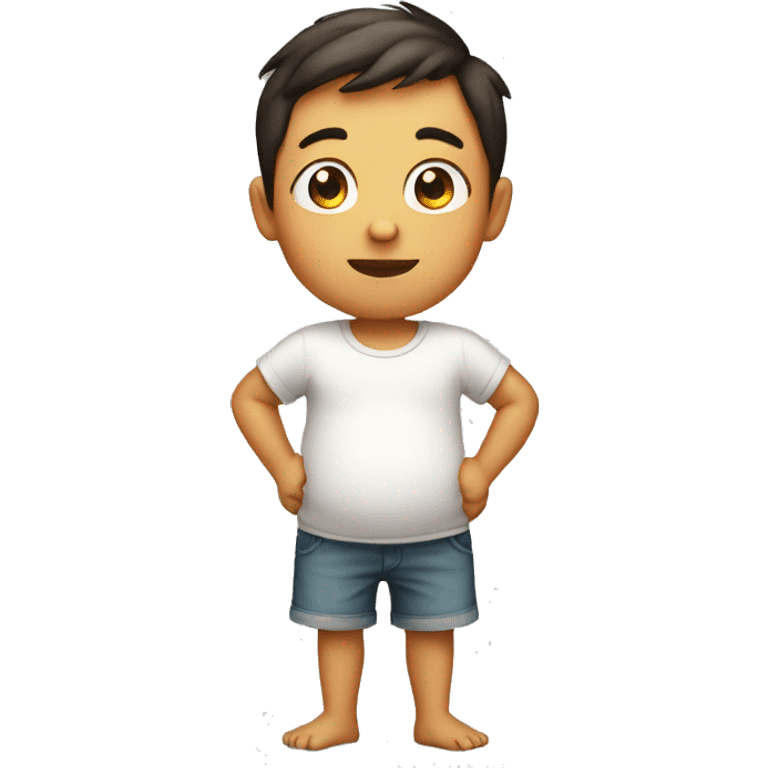 Young Boy with an inflated belly emoji