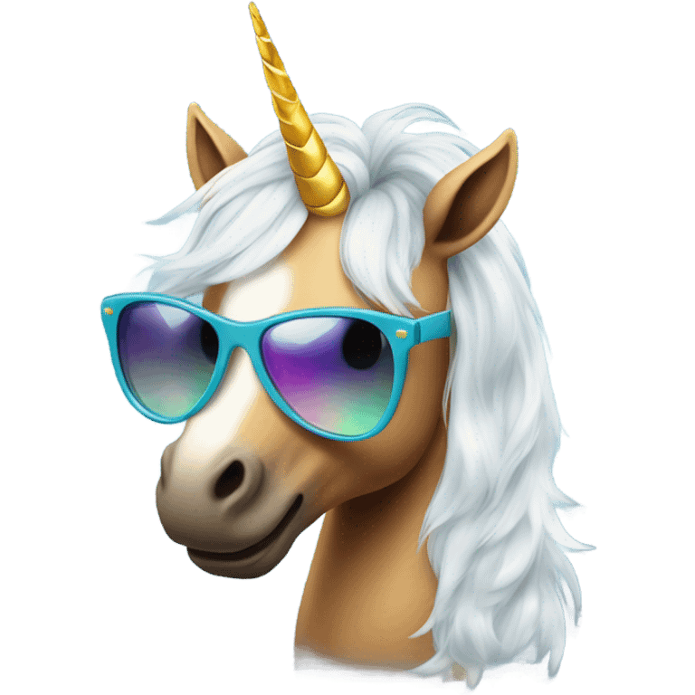 Unicorn with sunglasses emoji